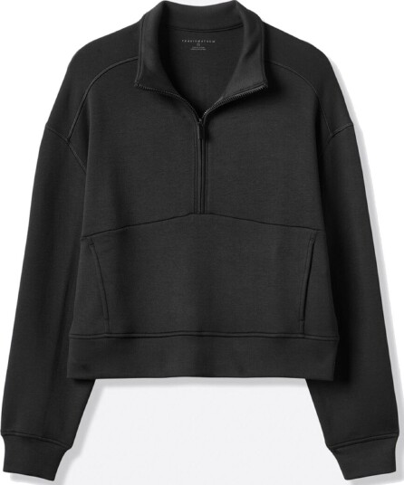 Travis Mathew Skyloft Soft 1/2 Zip Svart Golfgenser dame Black X Large