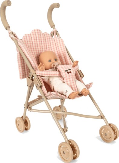 Konges Sløjd - Dukkevogn Poppy Pink Check Konges Sløjd - Dukkevogn Poppy Pink Check