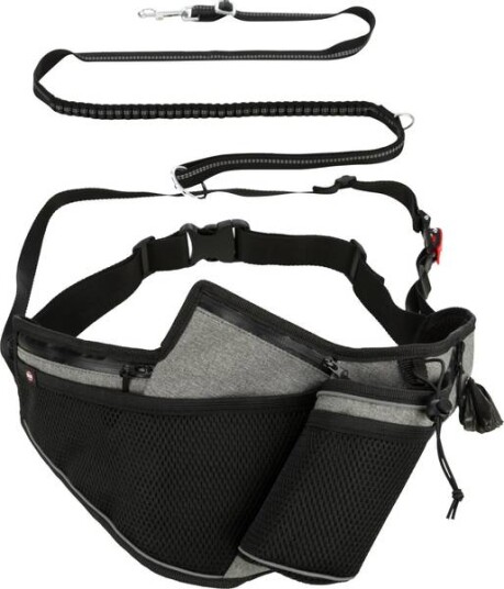 Trixie Joggebelte med Bånd for Hund - Grå/Svart, Justerbar 70-130 cm, 115-150 cm Trixie Joggebelte med Bånd for Hund - Grå/Svart, Justerbar 70-130 cm, 115-150 cm