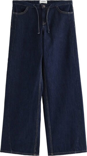 Lindex Wide Denim Trousers With Regular Waist Navy 134