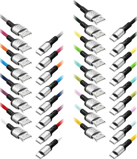 Usb-Kabel Orno Usb-A Til Usb-C 1,2 M Flerfarget Cabexcbraiusbc1.2Mix