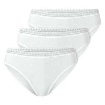 Schiesser Truser 3P Modern Lace Rio Briefs Hvit bomull 42 Dame