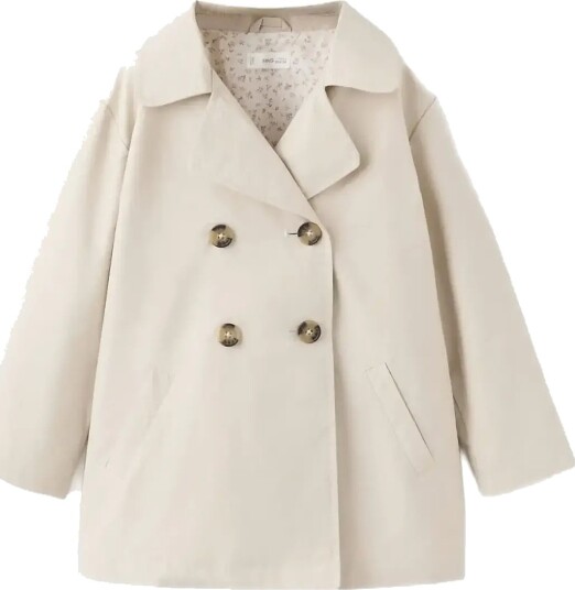 Mango Double Breasted Trench Coat   Beige   5 6