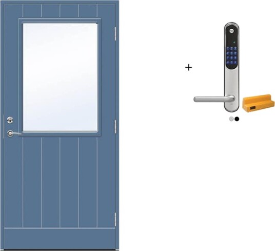 Ytterdør Swedoor Advance-Line Vision Astra med Yale Doorman Classic Home