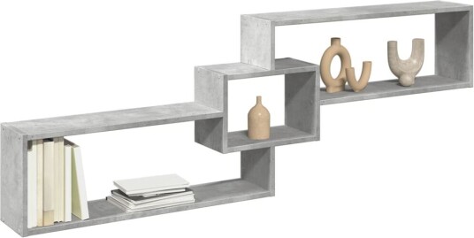 Veggskap 158x18x53 cm betonggrå konstruert tre