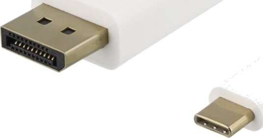 Deltaco USB-C til DisplayPort Adapterkabel 2m 4K 60Hz Hvit