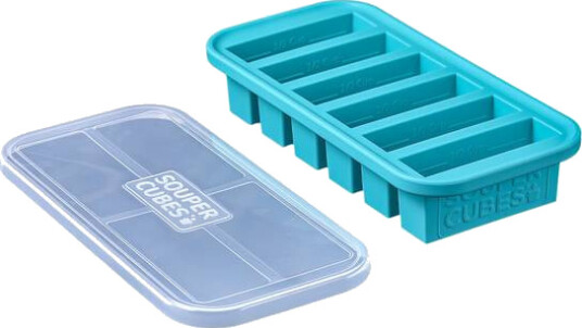 SOUPER CUBES Matoppbevaring i Silikon m/lokk Half-cup, 1pk, Blå,