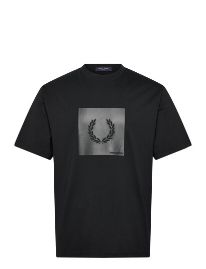 Fred Perry Box Graphic T Shirt Black XS