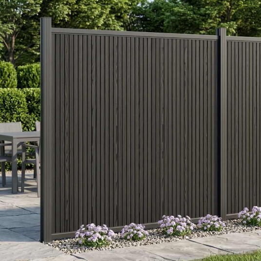 vidaXL Gjerdeplate WPC og Aluminium Svart