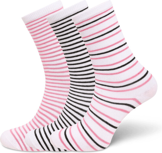 Weekday 3 Pack Striped Crew Socks Pink 36 38