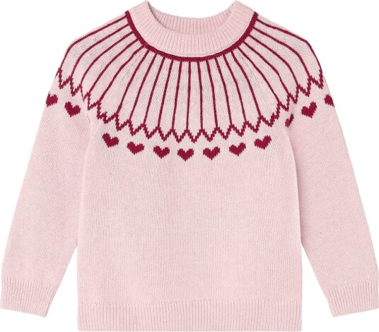 Fliink Nova Heart Pullover - SMOKE ROSE / RED BUD - 4-5Y(110 cm)