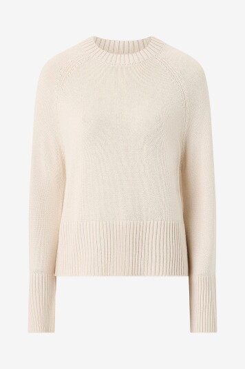 Gina Tricot Pullover Round Neck Knitted Sweater Beige