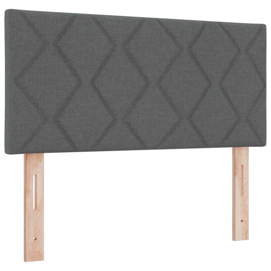 Box Spring Seng med Madrass Mørkegrå 100x200 cm Stoffer
