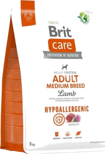 Brit Care Hypoallergenisk Hundemat for Voksne Medium Rase med Lam 3 kg