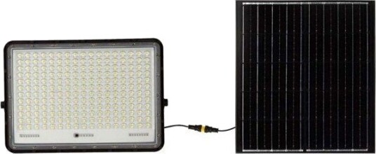V Tac 30W Solcelle lyskaster LED IP65 sort inkl. solcelle fjernkontroll innebygd batteri Kulør : Nøytral