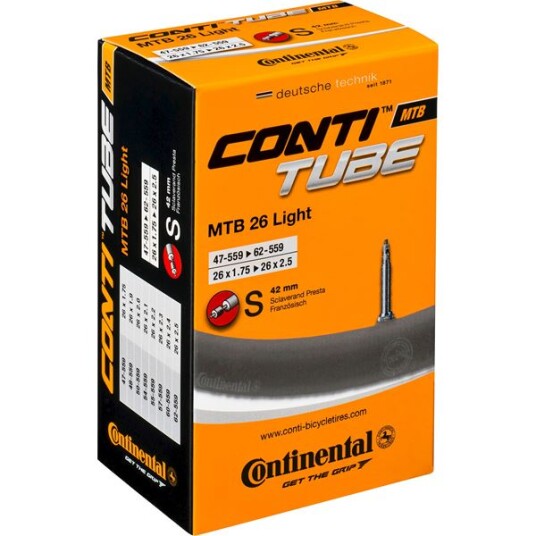 Continental Mtb Light, Sv42 Presta, 26" X 1,75-2,50" Slange