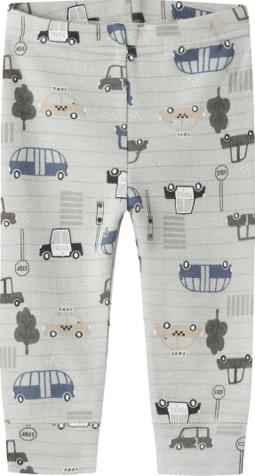 Name It Leggings   NBMWillow   Ull   Mineralgrå/City Cars   Name It   1½ år (86)   Leggings   Ull Grønn