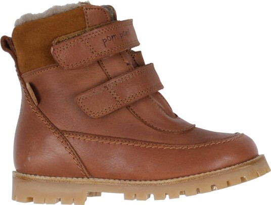 Pom Pom Vintersko m. Fôr Borrelås Støvel Tex Dark Camel Pom Pom 29 Vinterstøvler Brun