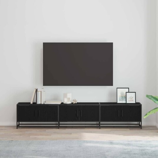  TV Enheter 2 pcs Svart Eik 210 x 35 x 41 cm Konstruert tre