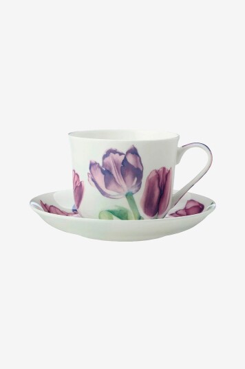 Maxwell & Williams Kopp med serveringsfat Floriade Flerfarget