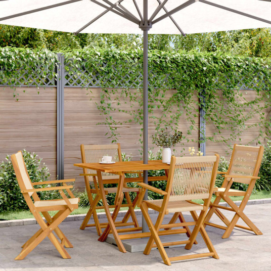  Sammenleggbare hagestoler 4 stk beige heltre akasie 3214571