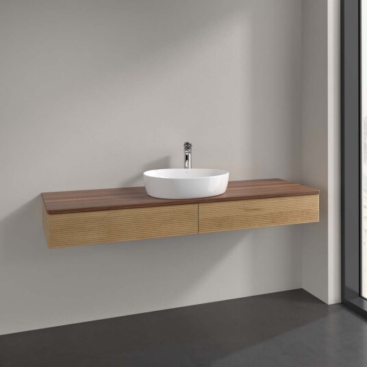Villeroy & Boch Antao Servantskap med 2 skuffer 160x50x19 cm m/lys Eik/Valnøtt