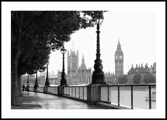 London and Big Ben in Black and White Plakat Plakat / 70x100cm