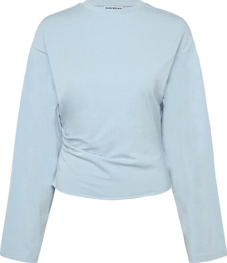 Weekday Ruched Long Sleeved T Shirt BLUE XL