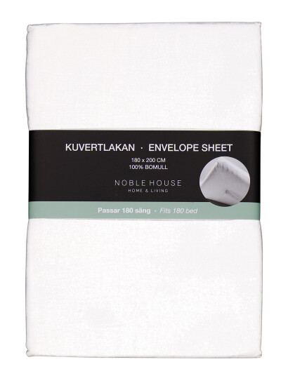 Noble House Envelope Sheet 180X200 Cm - White - 180X200CM