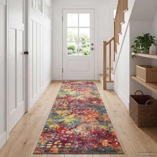 vidaXL Teppe Runner LESAKA fargerik 80 x 250 cm Diamant fløyel