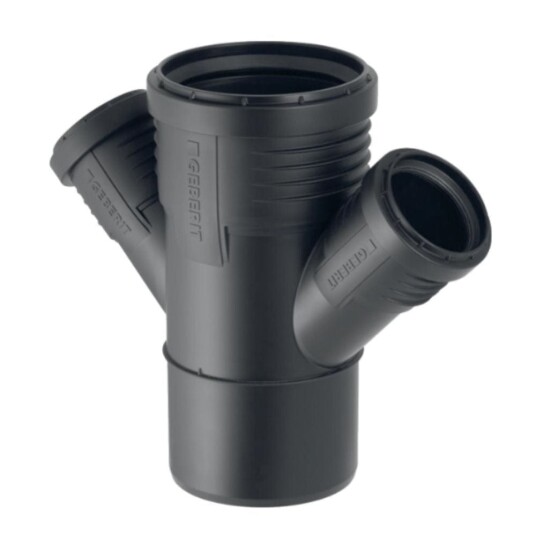 Geberit Silent PP Grenrør Dobbel 110x50x50mm / 45° Geberit Silent PP Grenrør Dobbel 110x50x50mm / 45°