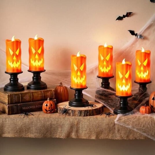Halloween LED Gresskar- og Spøkelseslys Batteridrevet 6 stk