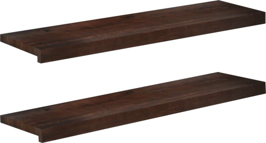 vidaXL Trappetrinn 2 stk. 90 x 25 x 2 cm Mørk brun Massiv bøketre