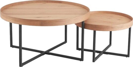 Sofabord HOME4YOU Music 2 stk. sett eik 70x46, 50x38 - Eik