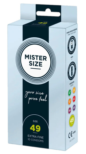 Mister Size Pure Feel-kondomer – 10 stk - Klar - 49 mm Mister Size Pure Feel-kondomer – 10 stk - Klar - 49 mm