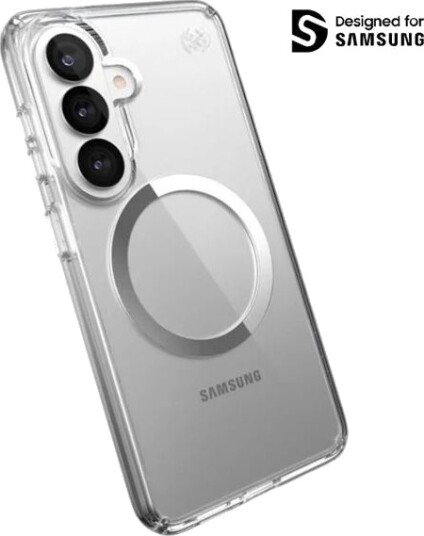Speck Presidio Perfect-Clear Magnet - Samsung Galaxy S26 MagSafe Case - Clear/Clear/Silver