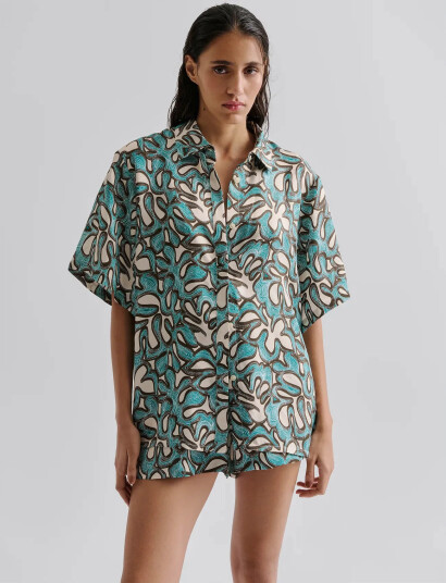 Malina Gia Printed Short Sleeve Shirt - Multi/patterned - M Malina Gia Printed Short Sleeve Shirt - Multi/patterned - M