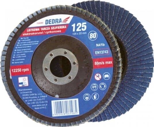 Dedra Lamellskive Zirkon 125mm Korn 120