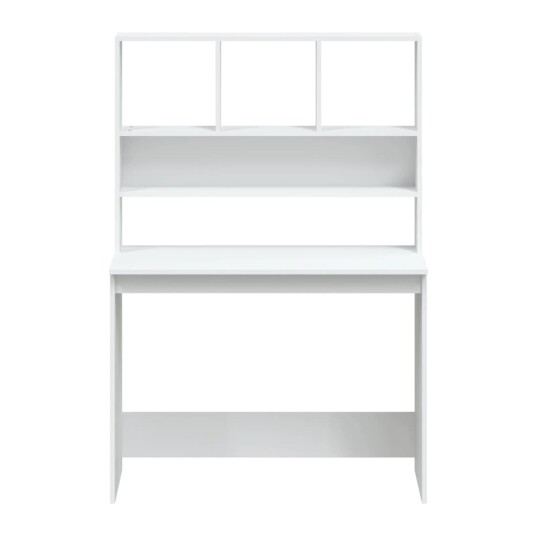 vidaXL Skrivebord med hyller hvit 102x45x148 cm konstruert tre