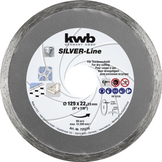 Kwb 725870 Kutteskive Keramisk Marmor Flis Alle Merker 2,22 Cm 23 Cm Rustfritt Stål