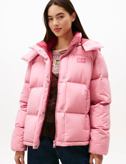 Tommy Jeans Tjw Alaska Grid Down Jacket Ext - Pink - L Tommy Jeans Tjw Alaska Grid Down Jacket Ext - Pink - L