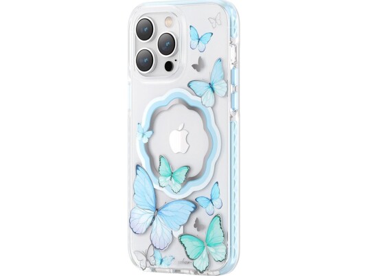 Kingxbar Butterfly Series Magnetisk Deksel Iphone 14 Pro Magsafe Deksel Med Sommerfugler Blå Kingxbar Butterfly Series Magnetisk Deksel Iphone 14 Pro Magsafe Deksel Med Sommerfugler Blå