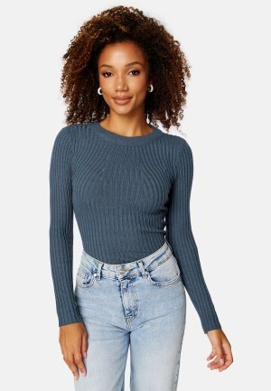 Pieces Pccrista LS O-Neck Knit Ombre Blue M