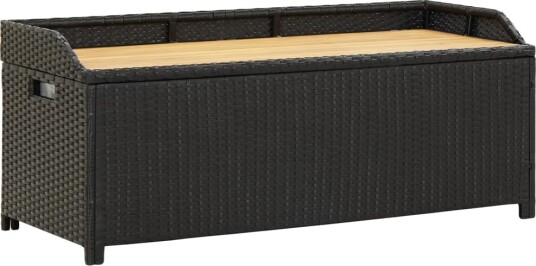 vidaXL Oppbevaringsbenk hage 120 cm polyrotting svart vidaXL Oppbevaringsbenk hage 120 cm polyrotting svart