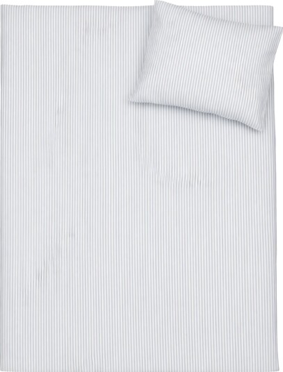 By Mats Stripet sengetøy 100% bomull Junior sengetøy 100x140 cm Hvitt med blå striper