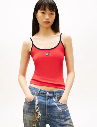 Tommy Jeans Tjw Slim Badge Strappy Top Red XL