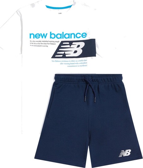 New Balance Shorts Sett     Merkelapp Bright White   New Balance   10 11 år (140 146)   Shorts Hvit Marineblå