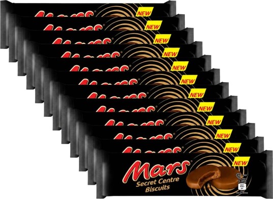 12 stk Mars Secret Center Biscuits Sjokoladetrukkede Kjeks med Karamellfyll Hel Eske 1,58 kg