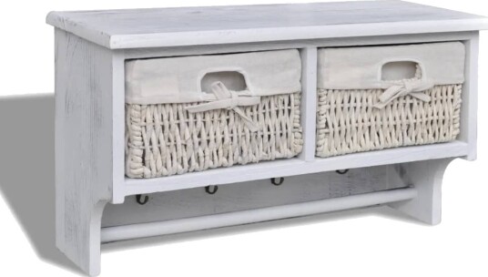 Vegghylle hvit 60x23,5x33 cm keisertre Vegghylle hvit 60x23,5x33 cm keisertre