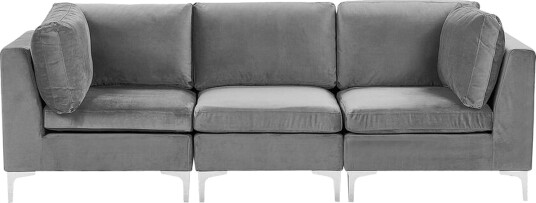Evja 3 seters Sofa Fløyel/Grå